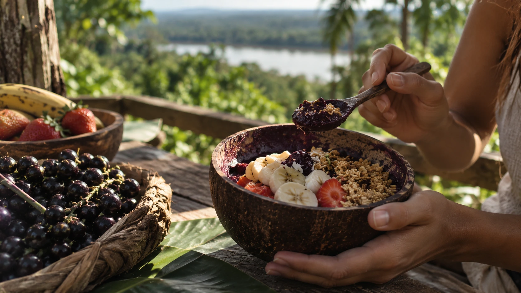 Açaí e floresta amazónica